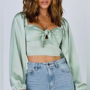 Princess Polly Estee Top in Green Size 4
